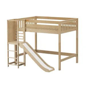 Maxtrix Full High Loft Bed with Slide Platform