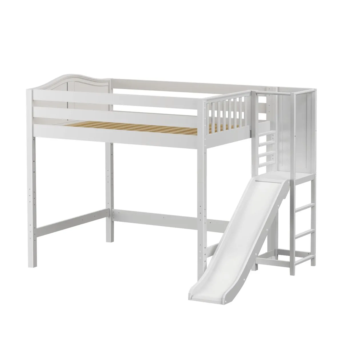 Maxtrix Full High Loft Bed with Slide Platform