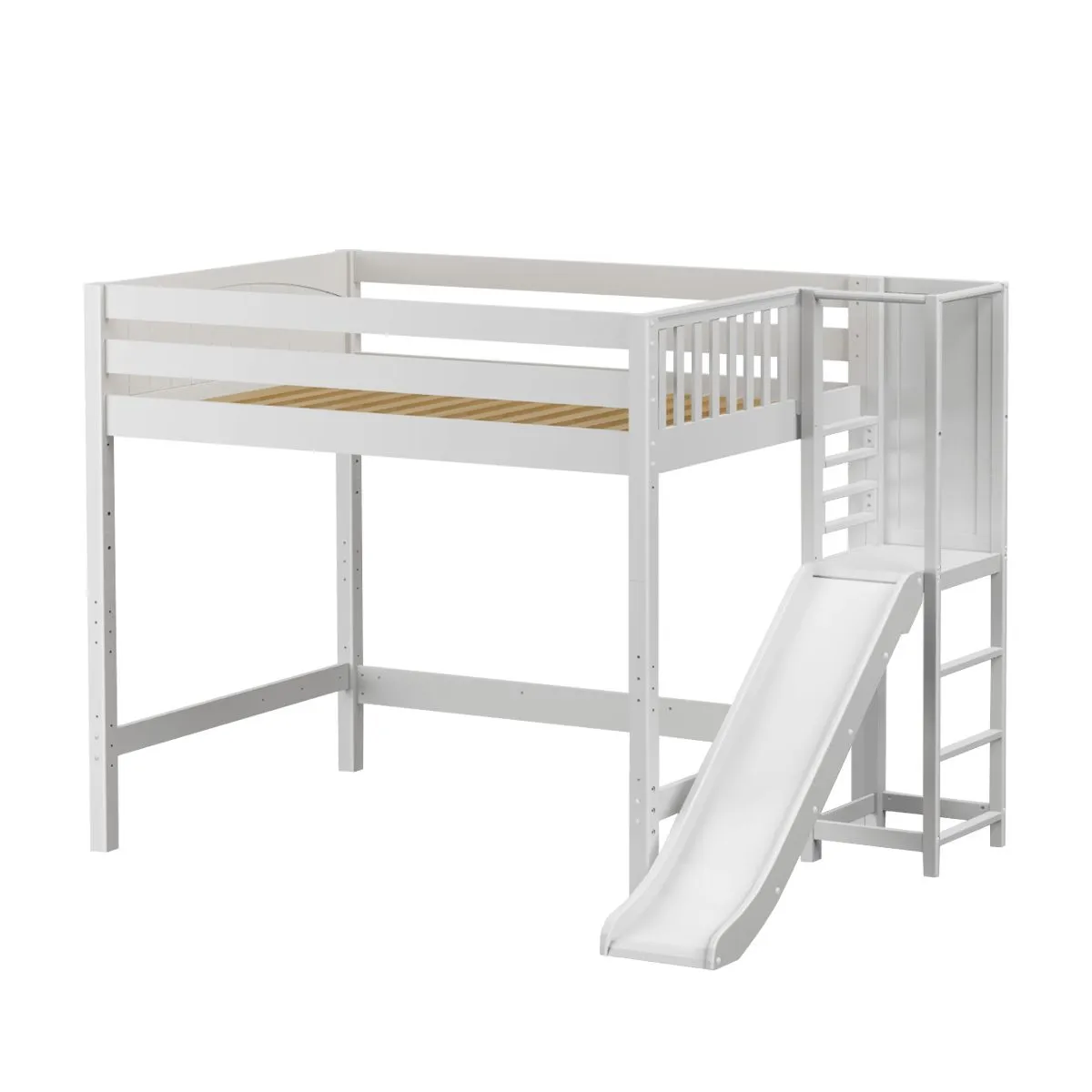 Maxtrix Full High Loft Bed with Slide Platform