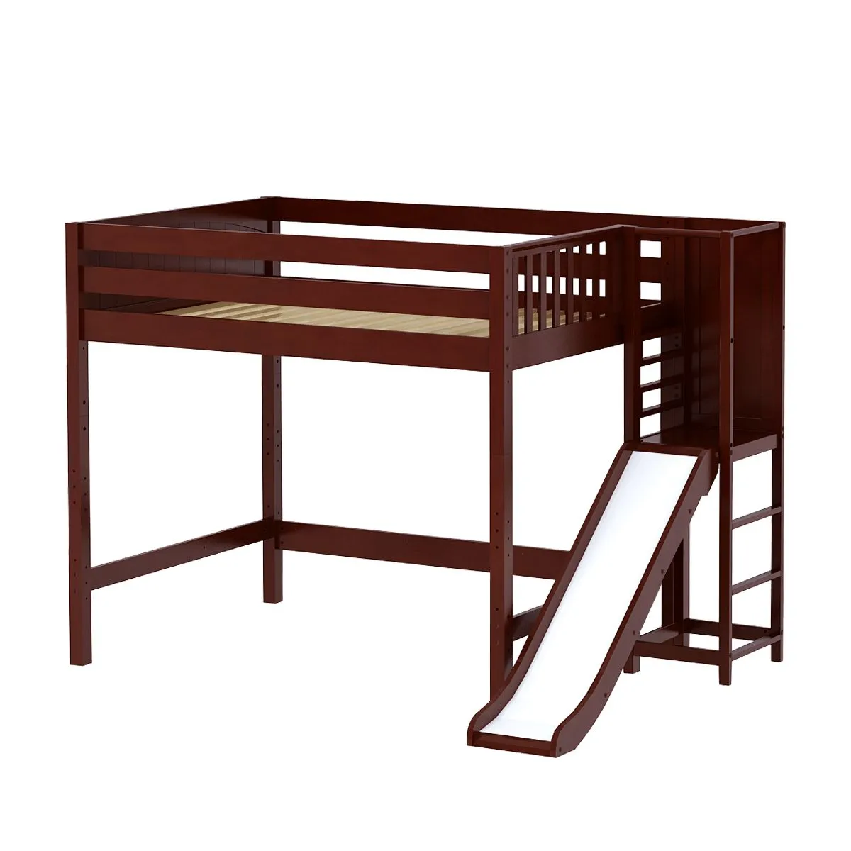 Maxtrix Full High Loft Bed with Slide Platform