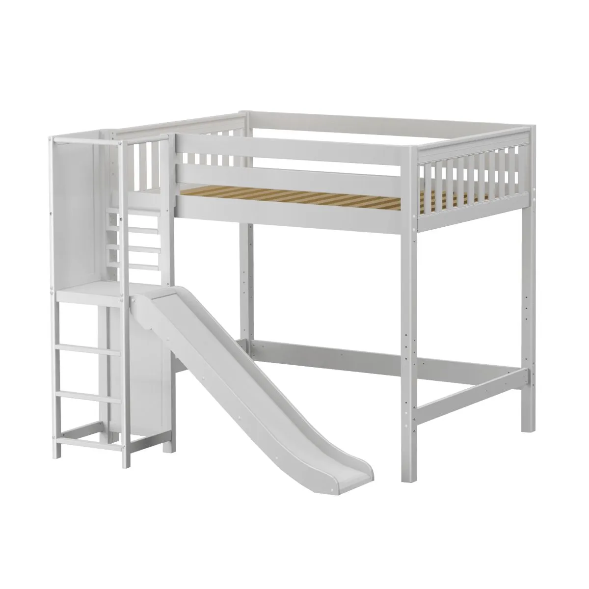 Maxtrix Full High Loft Bed with Slide Platform