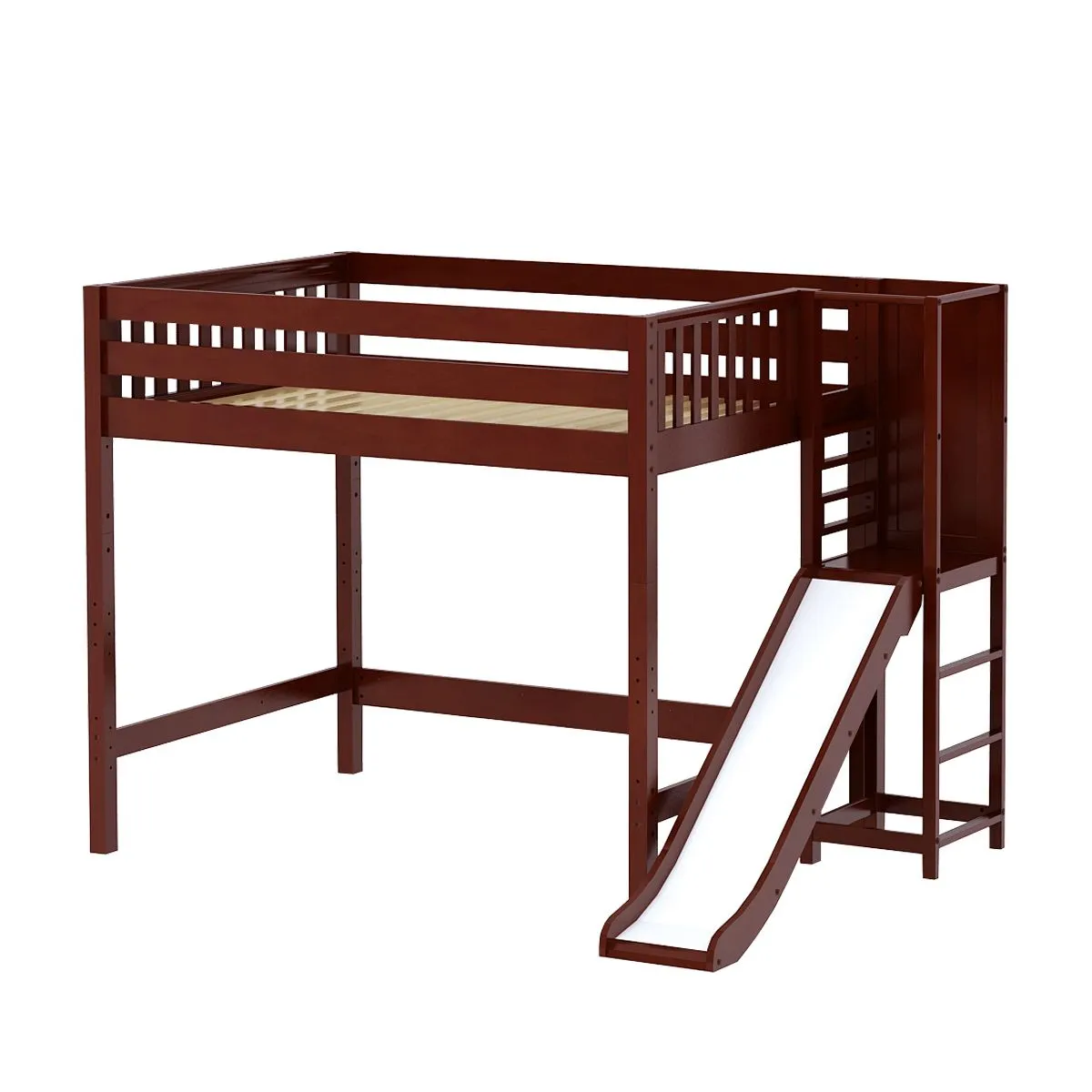 Maxtrix Full High Loft Bed with Slide Platform