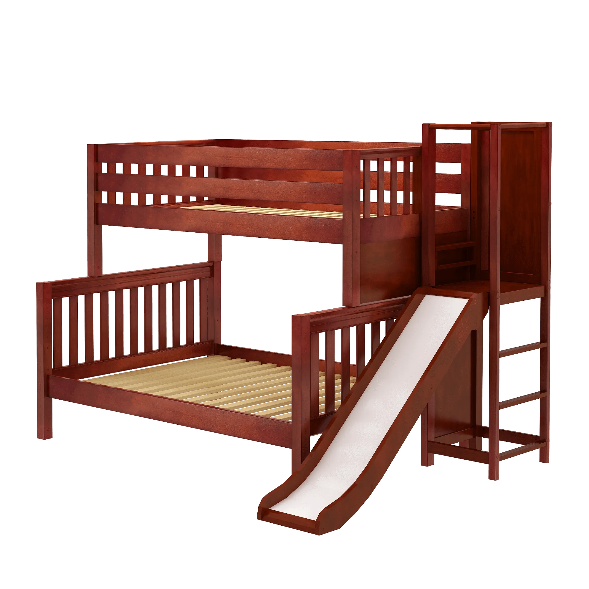 Maxtrix Medium Twin over Full Bunk Bed with Slide Platform