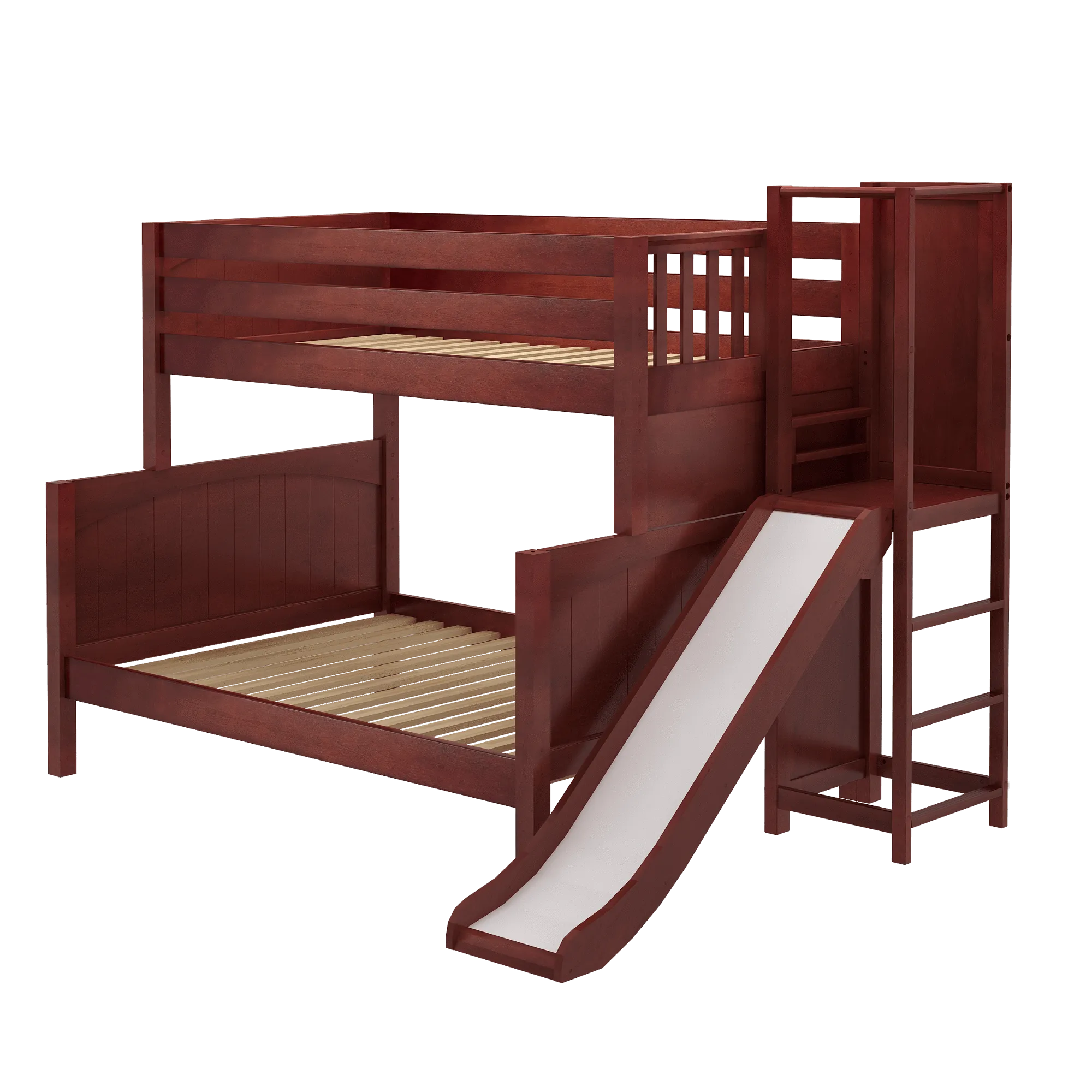Maxtrix Medium Twin over Full Bunk Bed with Slide Platform