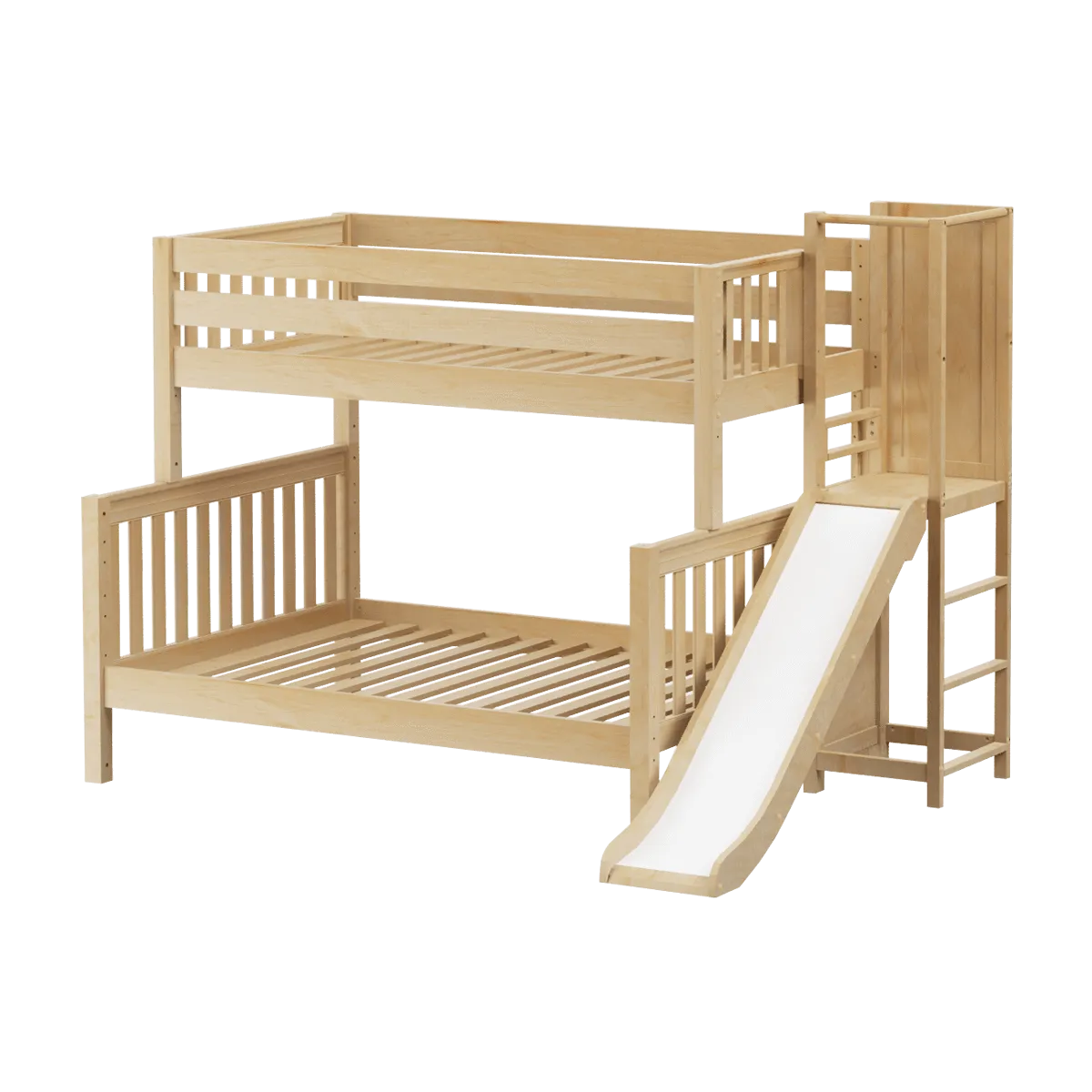 Maxtrix Medium Twin over Full Bunk Bed with Slide Platform