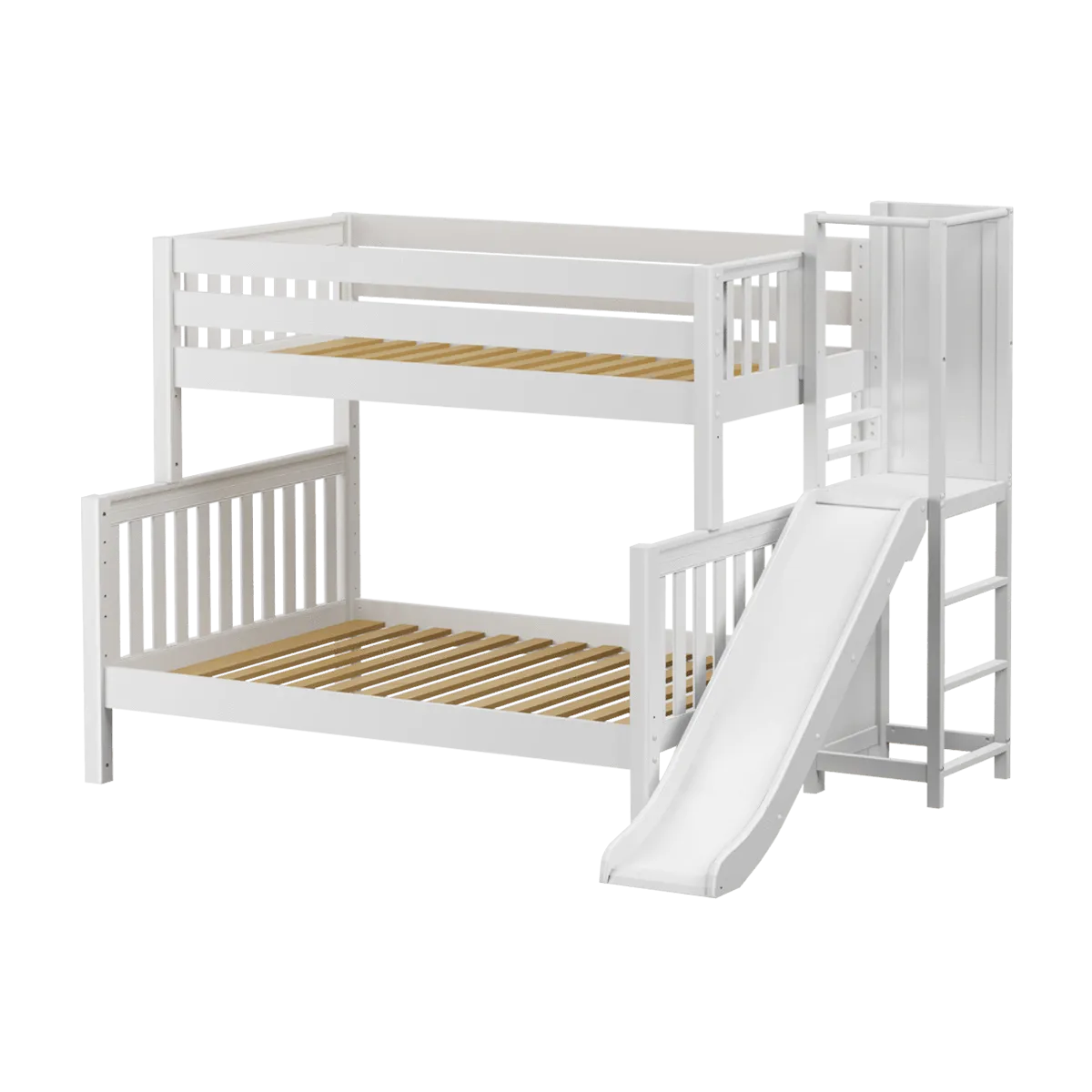Maxtrix Medium Twin over Full Bunk Bed with Slide Platform