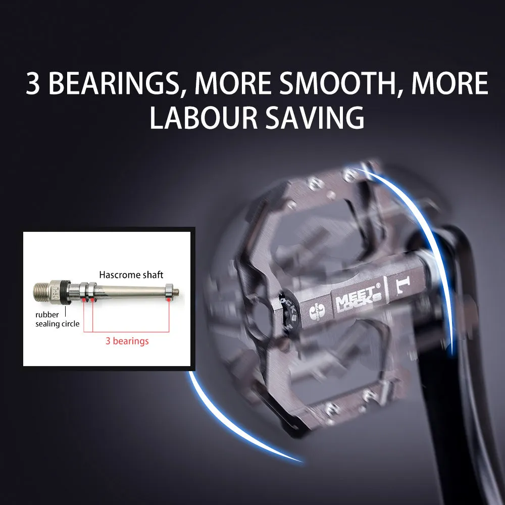 MEETLOCKS Sealed Bike Pedals CNC Aluminum Body for MTB BMX