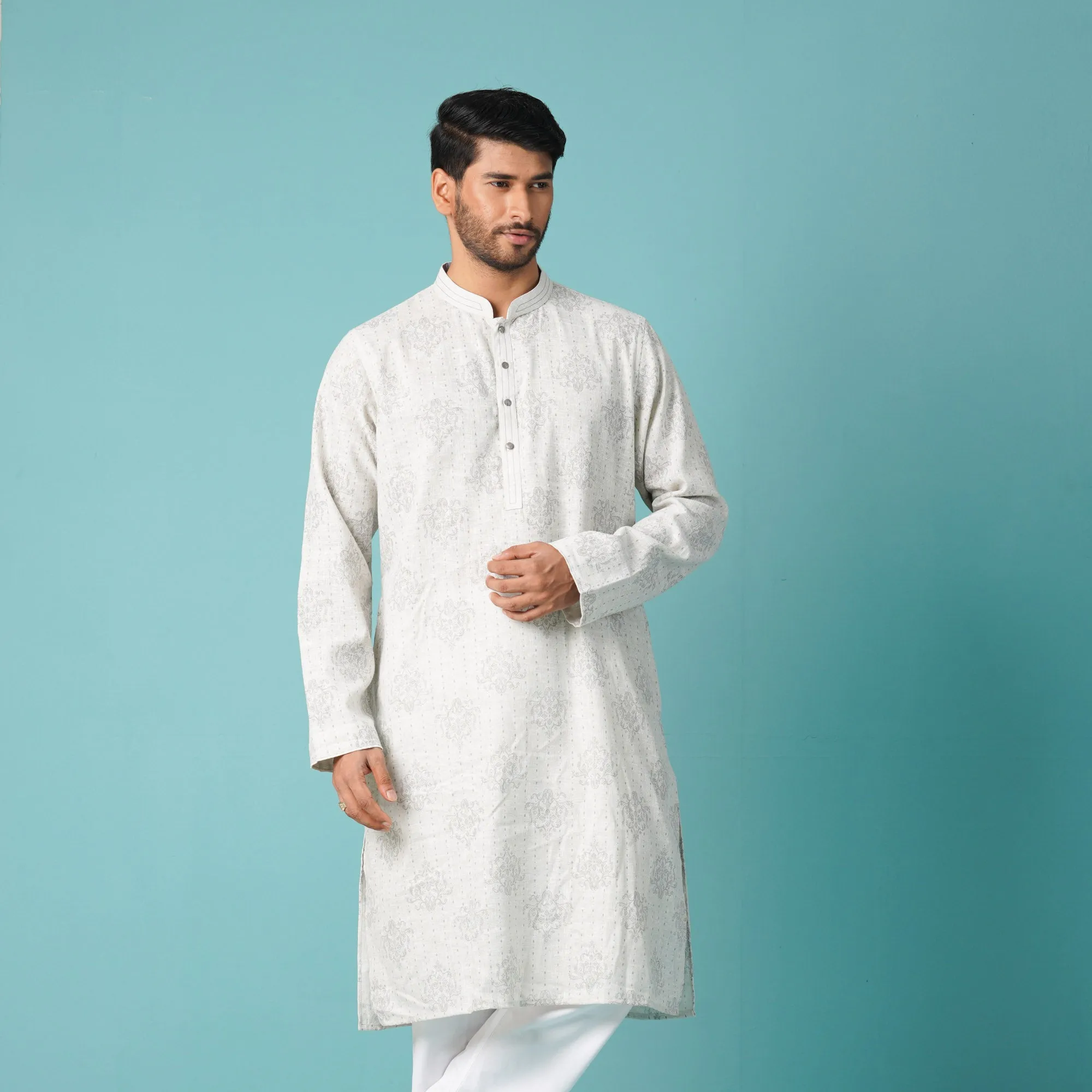 Mens Basic Panjabi-Ash