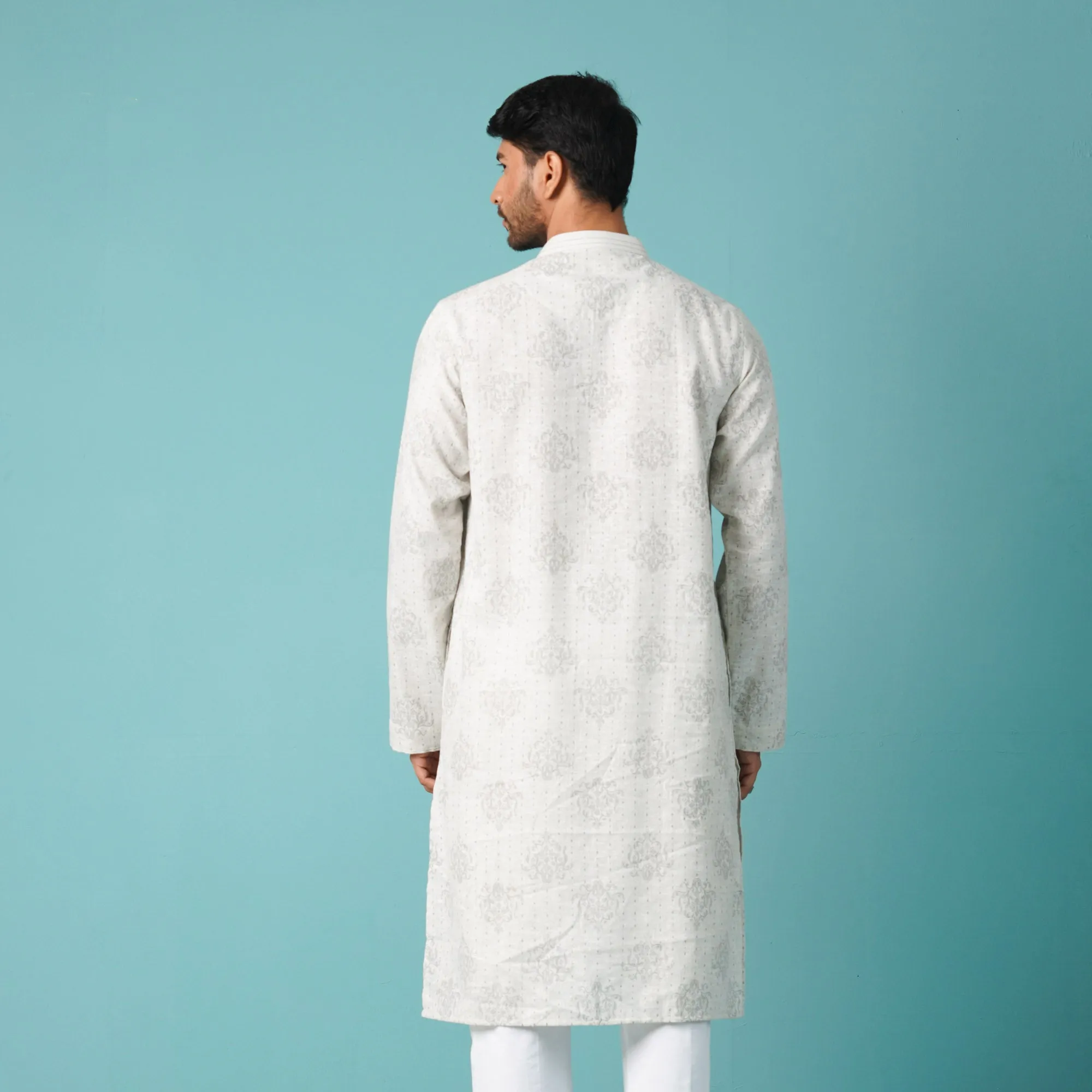 Mens Basic Panjabi-Ash