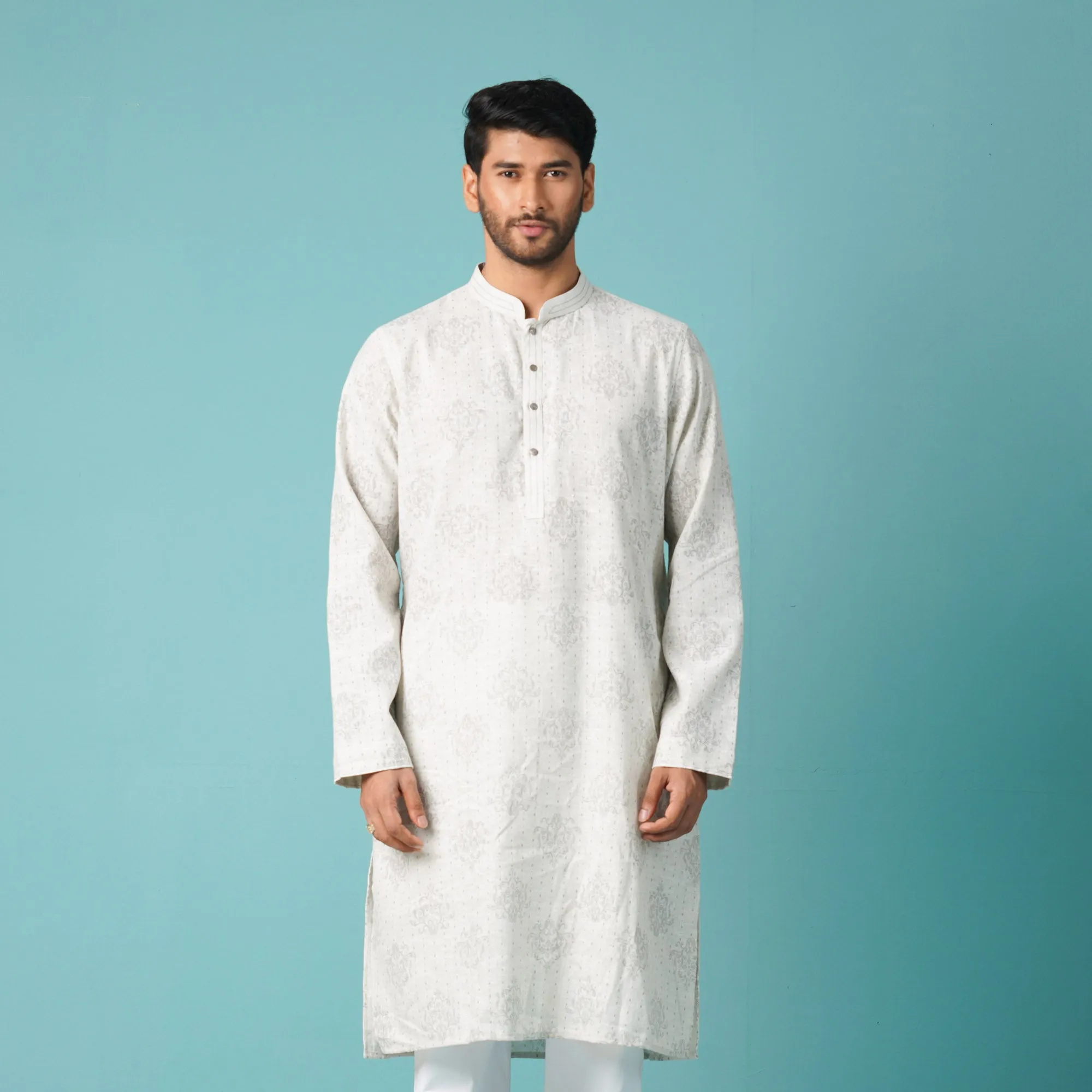 Mens Basic Panjabi-Ash