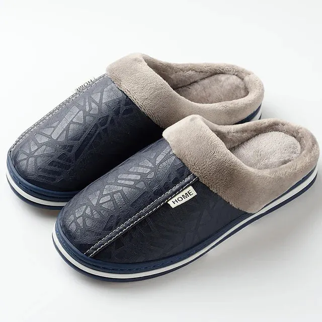 Men's PU Leather Regular Use House Slippers