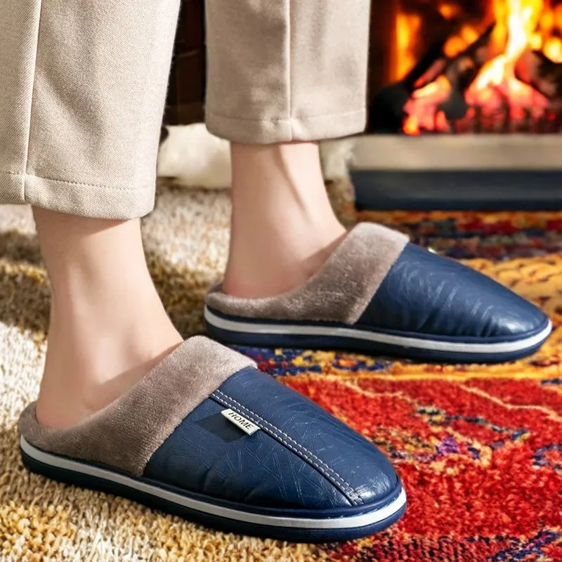 Men's PU Leather Regular Use House Slippers
