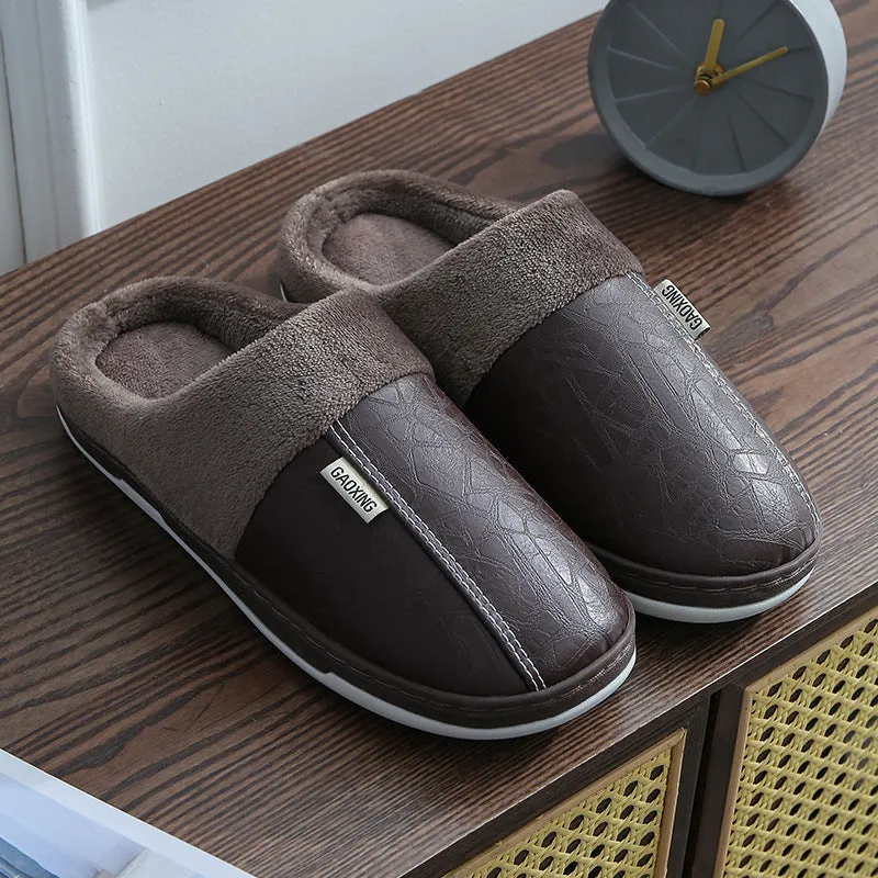Men's PU Leather Regular Use House Slippers