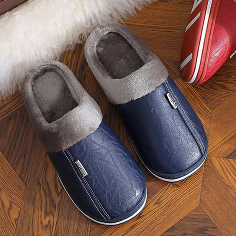 Men's PU Leather Regular Use House Slippers