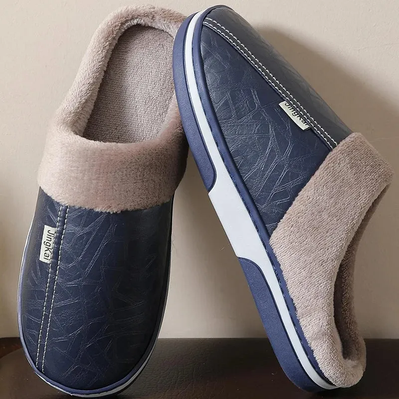 Men's PU Leather Regular Use House Slippers