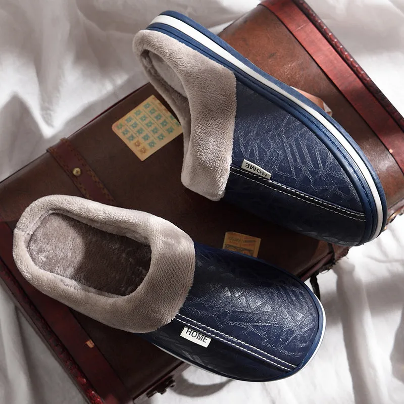 Men's PU Leather Regular Use House Slippers