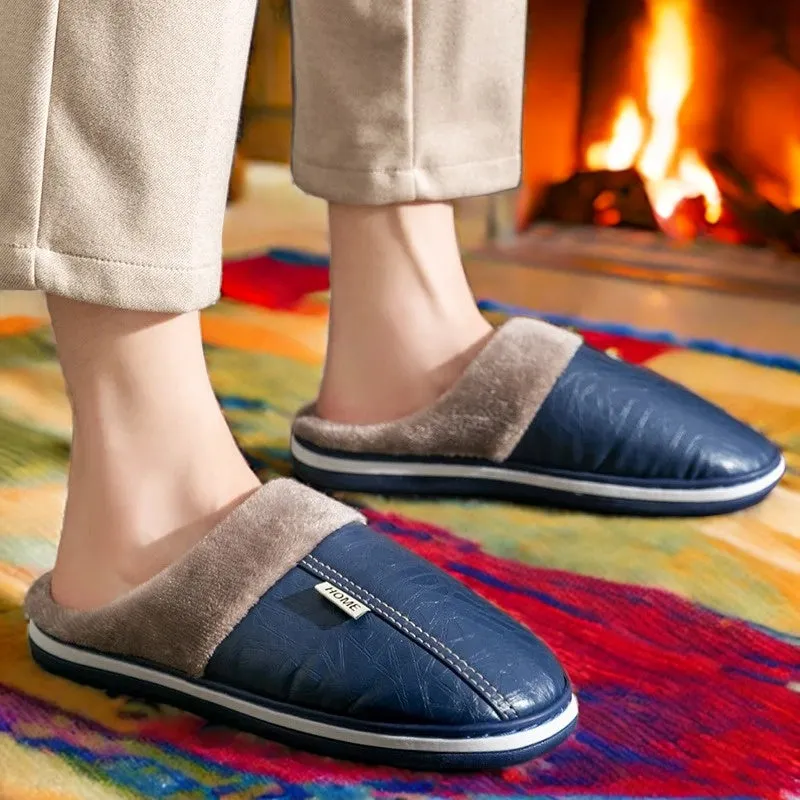 Men's PU Leather Regular Use House Slippers