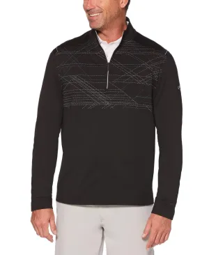 Mens Stitch Print 1/4 Zip Pullover