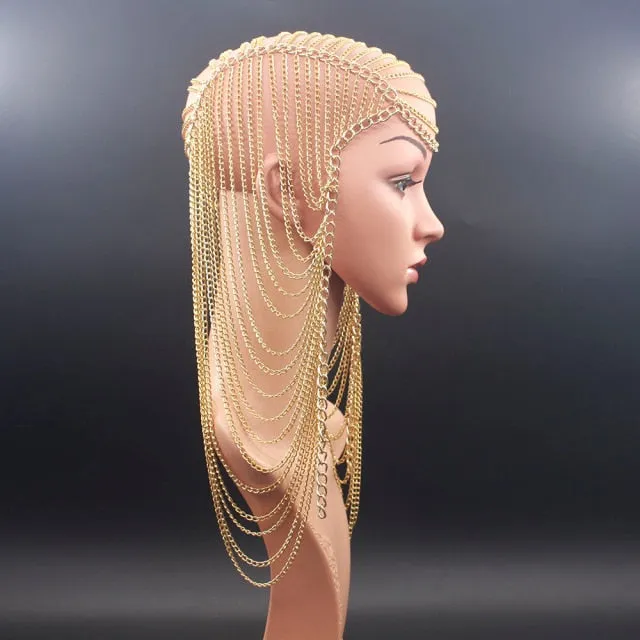 Metal chain Gold color Long Tassel