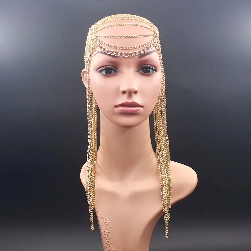 Metal chain Gold color Long Tassel