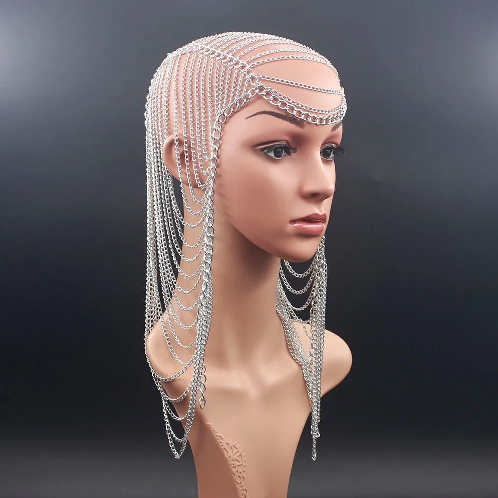 Metal chain Gold color Long Tassel