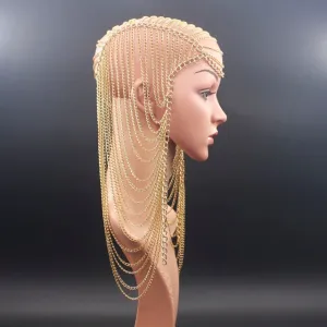 Metal chain Gold color Long Tassel