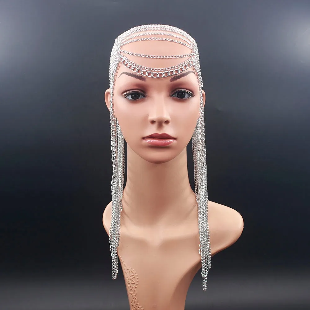 Metal chain Gold color Long Tassel