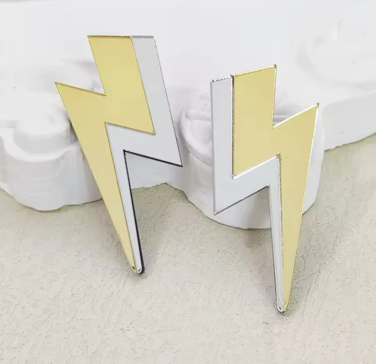 Mirror Lighting Bolt Earrings | Erika Williner Designs