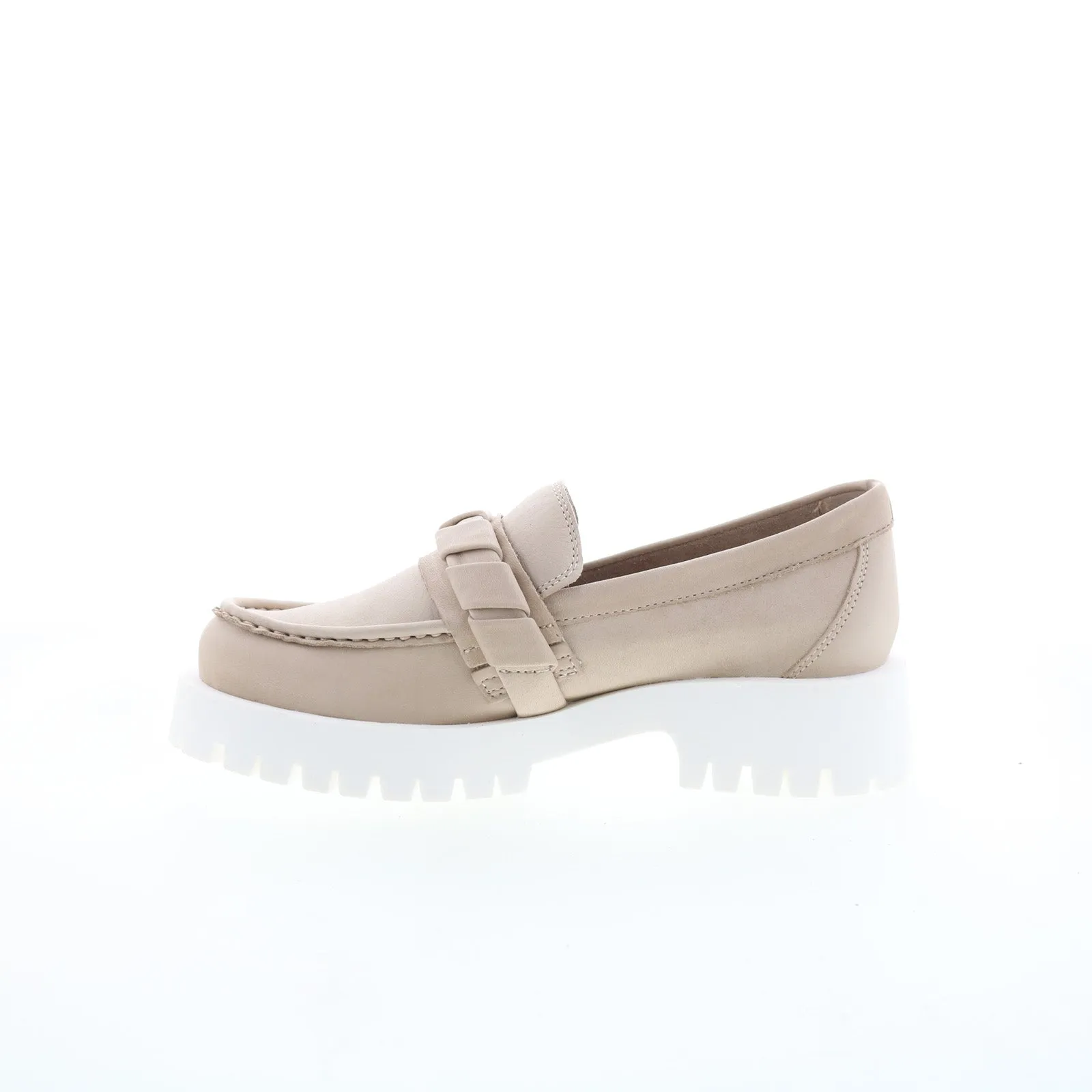 Miz Mooz Vicky Womens Beige Leather Slip On Loafers & Slip Ons Casual Shoes