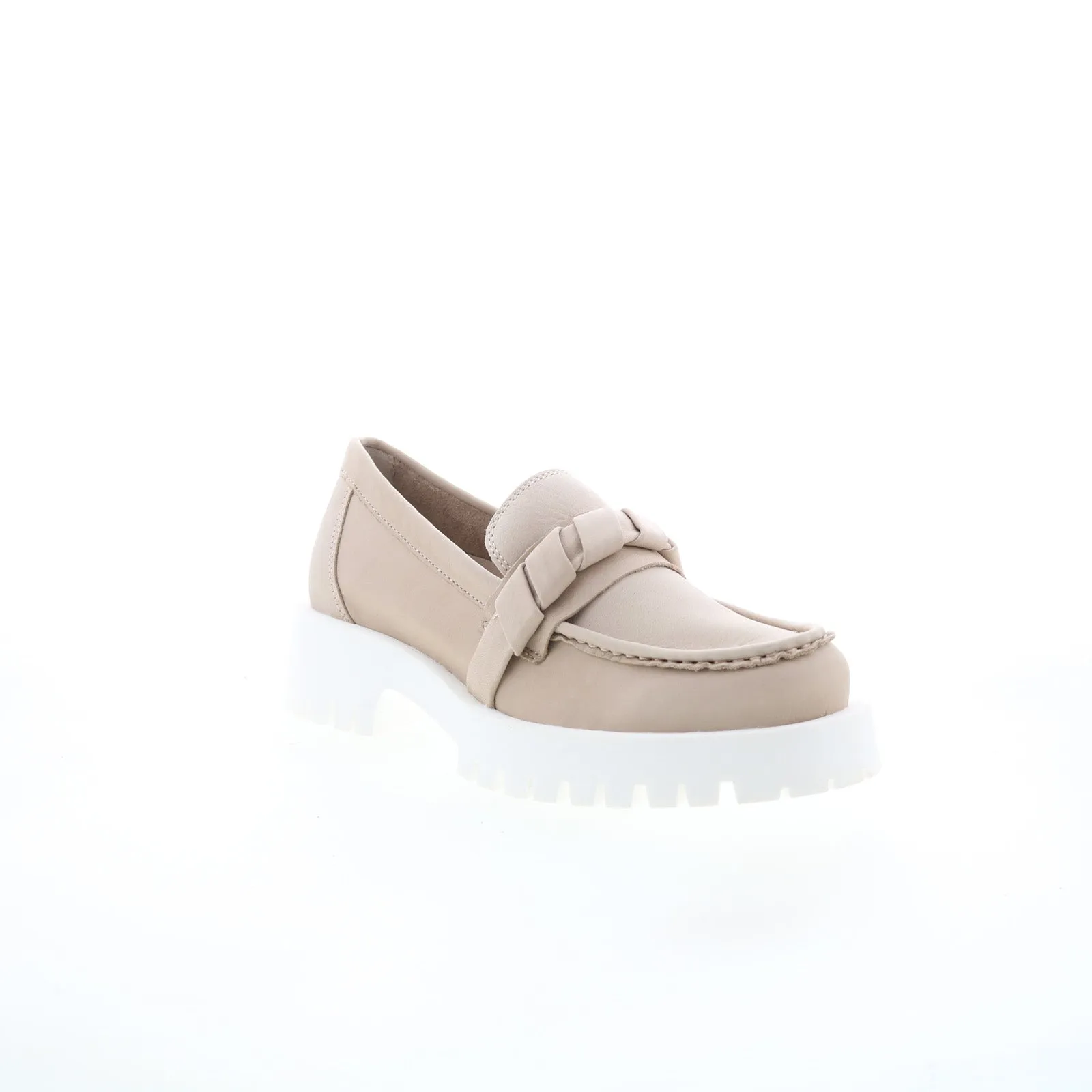 Miz Mooz Vicky Womens Beige Leather Slip On Loafers & Slip Ons Casual Shoes
