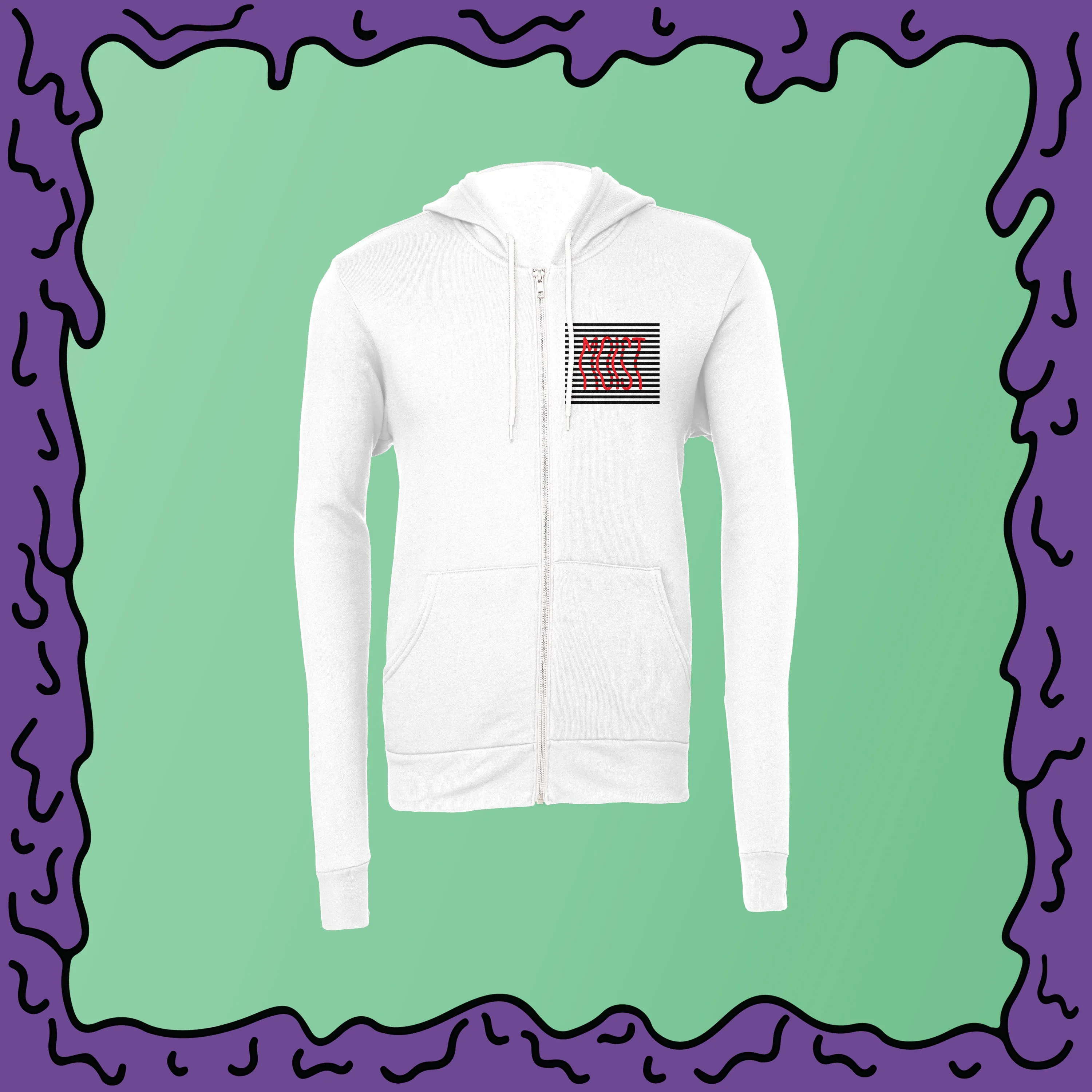 MOIST Stripe Box - Unisex Zip Hoodie