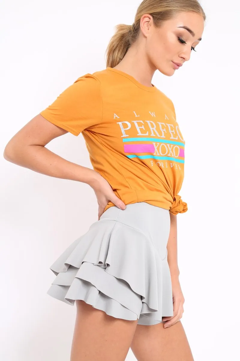 Mustard Always Perfect Slogan T-shirt - Analise