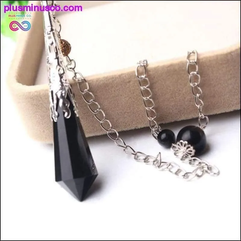 Natural Black obsidian reiki Chakra healing pendant necklace