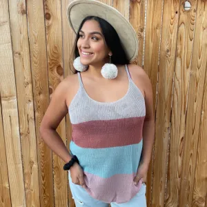 Neopolitan Swirl Knit Tank