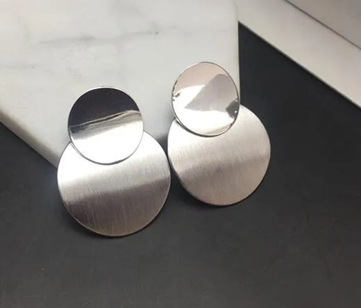New Crystal Earrings Round Gold And Silver Earring