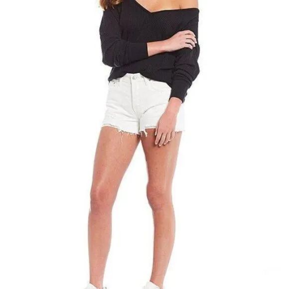 NEW Free People Santa Clara Thermal Long Sleeve top in Black Size S  NWT