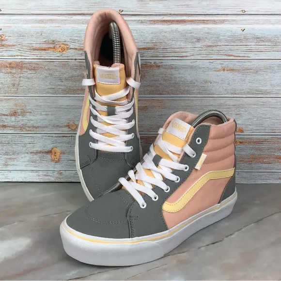 NEW Vans Filmore Hi Platform Color Block Tropical Peach Youth