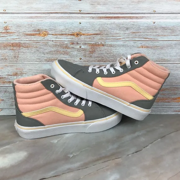 NEW Vans Filmore Hi Platform Color Block Tropical Peach Youth