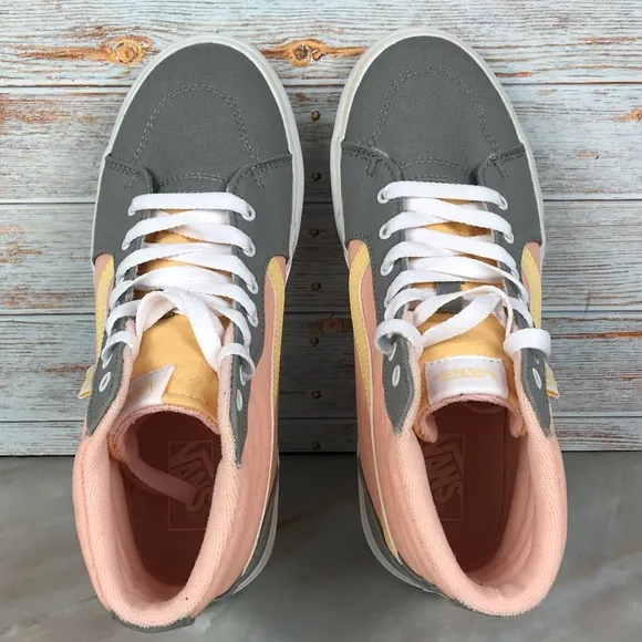 NEW Vans Filmore Hi Platform Color Block Tropical Peach Youth