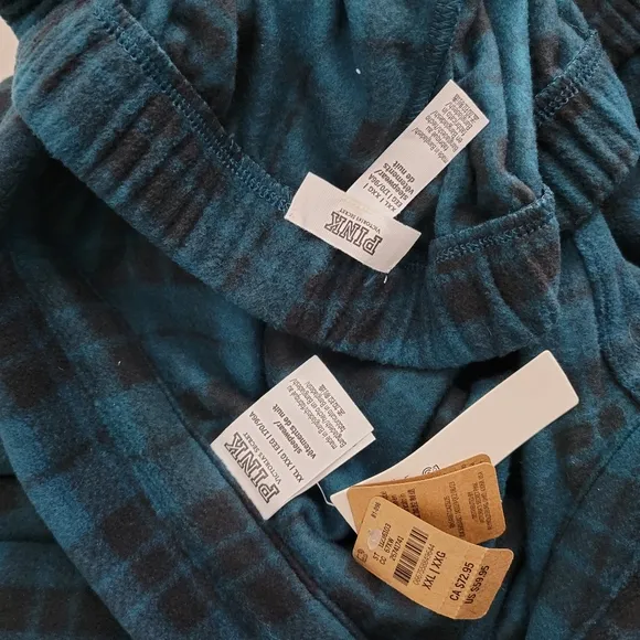 New Victorias Secret Polar Fleece Plaid Embroidered Button Up Jogger Pajama Set