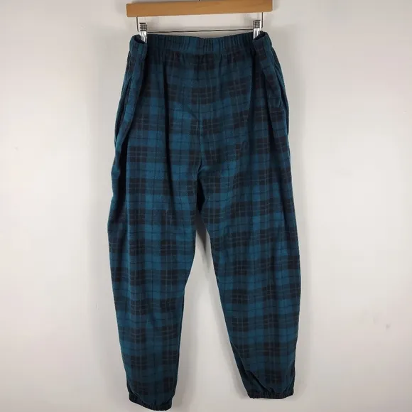 New Victorias Secret Polar Fleece Plaid Embroidered Button Up Jogger Pajama Set