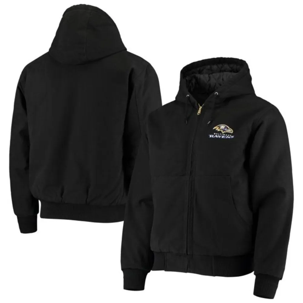 NWT Men's Dunbrooke Black Balto. Ravens Dakota Cotton Canvas Hooded Jacket