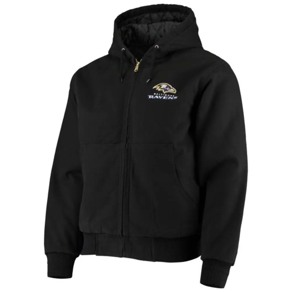 NWT Men's Dunbrooke Black Balto. Ravens Dakota Cotton Canvas Hooded Jacket