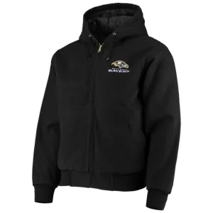 NWT Men's Dunbrooke Black Balto. Ravens Dakota Cotton Canvas Hooded Jacket