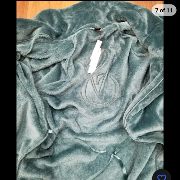 NWT! Victorias Secret Cozy Green Short Robe Super Soft XS/S