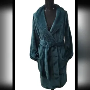 NWT! Victorias Secret Cozy Green Short Robe Super Soft XS/S