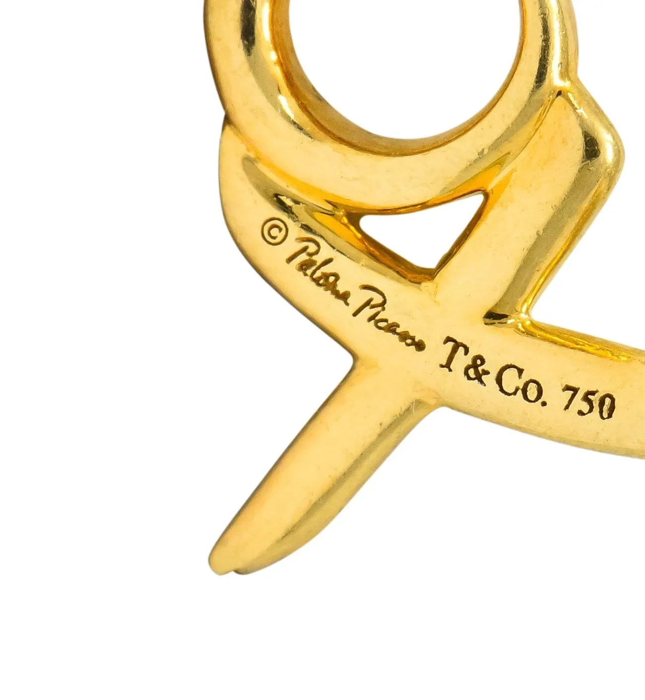 Paloma Picasso Tiffany & Co. 18 Karat Gold Graffiti Love and Kisses XO Charm Pendant
