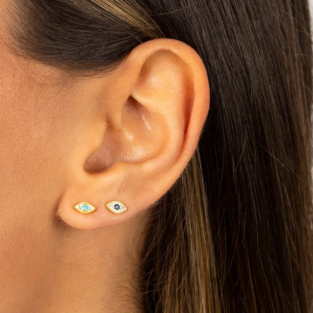 Pavé Evil Eye Stud Earring