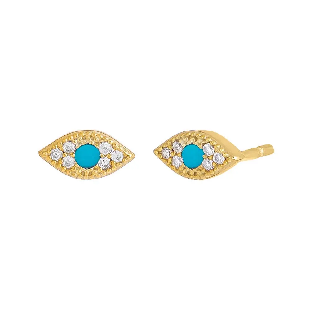 Pavé Evil Eye Stud Earring