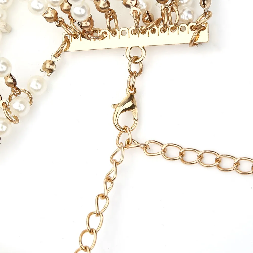 Pearl Shawl Necklaces Body Chain